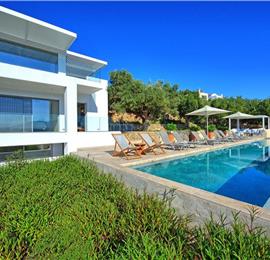 5 bedroom luxury villa with infinity pool, sea views and tennis court near Chania, sleeps 10